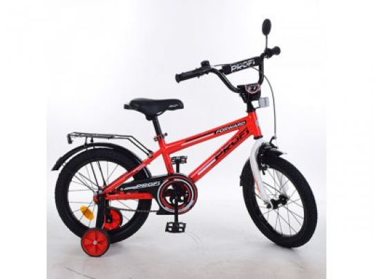 Велосипед детский PROF1 16д. T1675 (1шт) Forward,красный,звонок,доп.колеса Фото