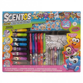 Ароматный набор для творчества - АРОМАТНОЕ АССОРТИ (ручки,маркеры,воск.карандаши,наклейки,раскраска)