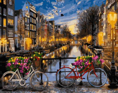 Картина по номерам &quot;Вечерний канал Амстердама&quot;, в термопакете 40*50см