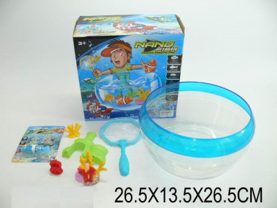 Водоплавающие игрушки JH6611D (36шт/3) рыба, растения, сачок, аквариум, батар, в кор.26, 5*13, 5*26, 5см