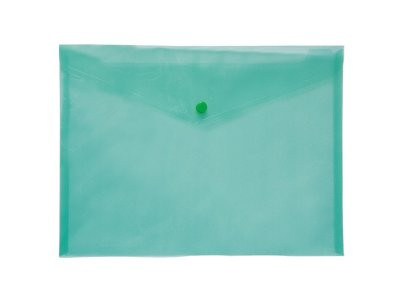 Папка-конверт А4 на кнопці JOBMAX, прозора, зелений