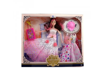 Кукла с нарядом 521D-2 (24шт) шарнирн, 27см, платья3шт, шляпа, чемодан, микс вид, в кор, 38-32-5,5см