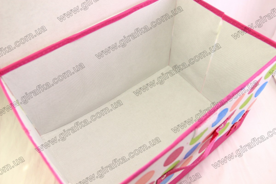 Ящик для хранения розовый &quot;Горошек&quot; Фото