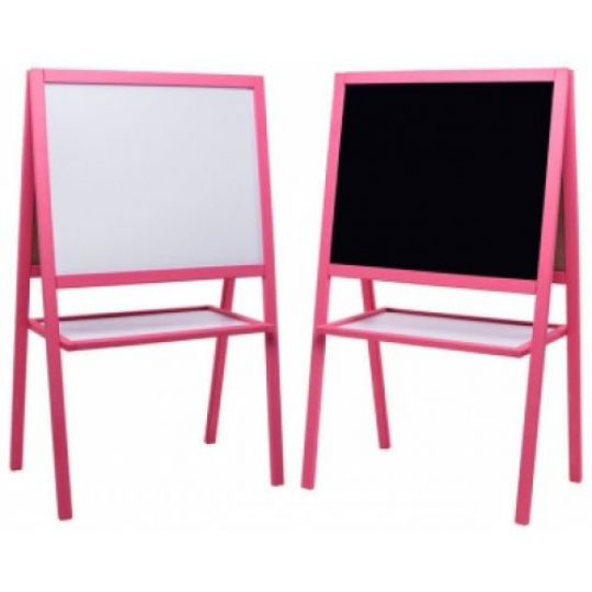 Мольберт 2-сторонний для рисования 4 ноги, Магнитный высокий розовый Фото