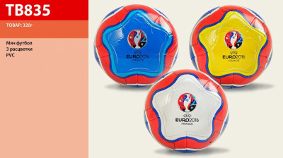 Мяч футбол TB835 (60шт) 3 цвета PVC 320 грамм