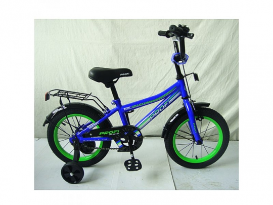Велосипед детский PROF1 14д. L14103 (1шт) Top Grade, синий,звонок,доп.колеса Фото