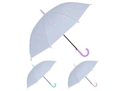 Зонт-трость полуавтомат ПВХ &quot;Перышки&quot; д60см 8сп R17784 (60шт)