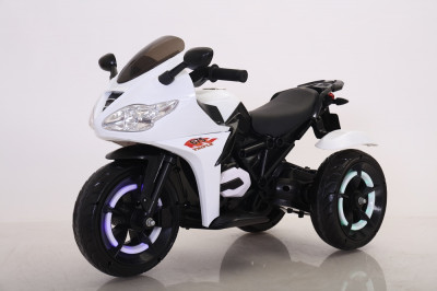 Эл-мобиль T-7222 WHITE мотоцикл 12V4.5AH мотор 2*14W 110*56*70 /1/