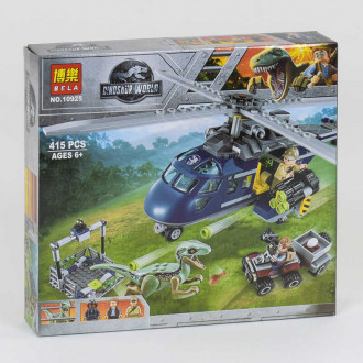 Конструктор Bela Dinosaur World Погоня за Блю на вертолете, 415 деталей (10925)