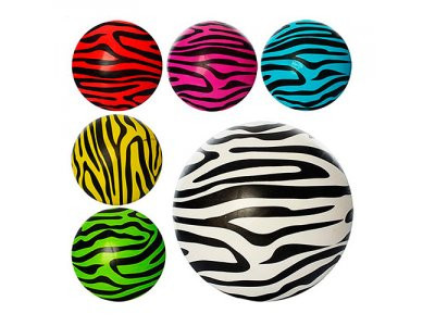 Мяч детский MS 0931-1 (120шт) 9 дюймов, зебра, ПВХ, 60-65г, 6цветов