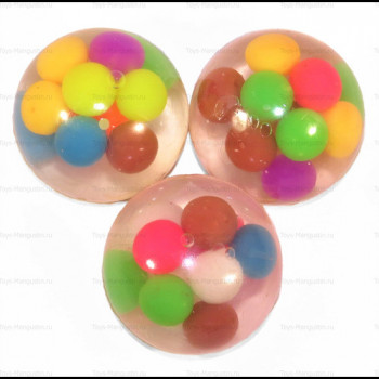 Лизун с цветными шариками 6,5см 3015-1