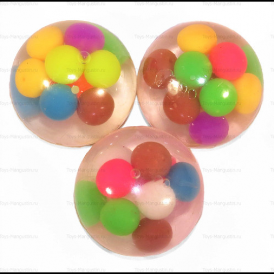 Лизун с цветными шариками 6,5см 3015-1 Фото