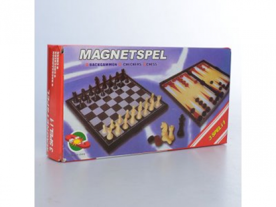 Шахматы THS-066 (120шт) 3в1, магнитные(шахматы), в кор-ке, 19,5-10-3см Фото