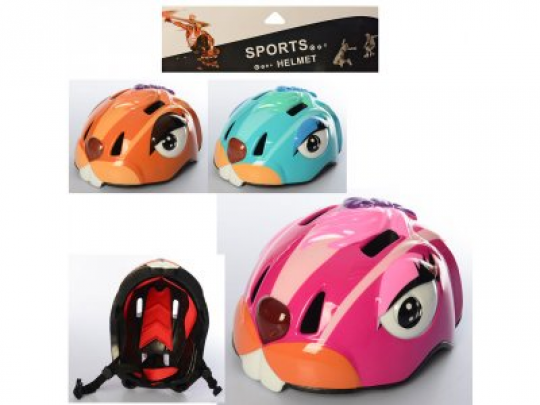Шлем MS 3105 (12шт) 25-21cм, размер M, велосипедный, 6отверстий, 3цвета, в кульке,24,5-35-14см Фото