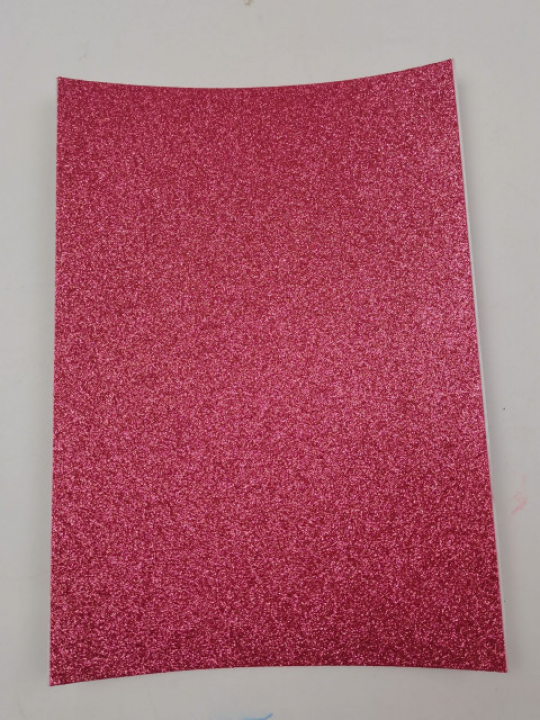 Кольорова ЕВА піна з гліттером (Фоаміран)А4,GL-EVA-1-ADH-037,21х29,7см,1,6 мм 5аркуш.червоно-рожевий Фото