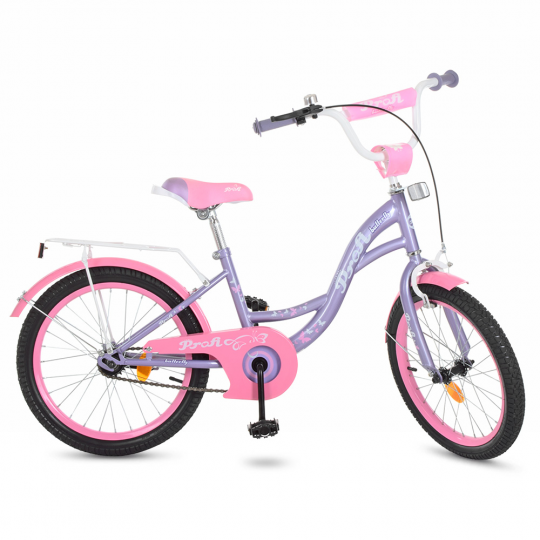 Велосипед детский PROF1 20д. Y2022 (1шт) Butterfly,фиолетовый,звонок,подножка Фото