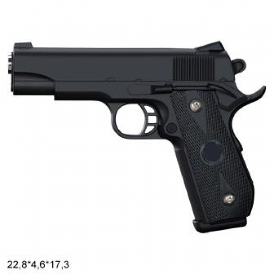 Пистолет VIGOR металлический, с пульками, в кор. 22,8*4,6*17,3см (18шт) Фото