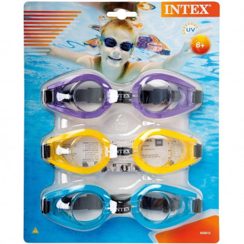 Intex 55612 очки для плавания от 8лет набор 3 штуки в наборе