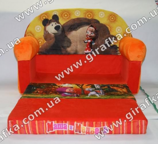 Игровая мебель-диван Маша и медведь1753Н/ОРЖ(1шт) мебельн.поролон Фото