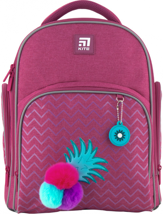 Рюкзак школьный Kite Education Fruits для девочек 760 г 38x29x16.5 см 15.5 л Темно-розовый (K20-706S-3) + пенал в подарок Фото