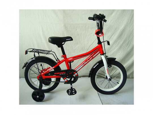 Велосипед детский PROF1 14д. L14105 (1шт) Top Grade, красный,зеркало,звонок,доп.колеса Фото