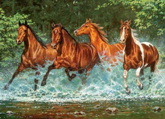 Кастор пазлы 300 &quot;Лошади, бегущие по воде&quot;, 40*29см /10/ Фото