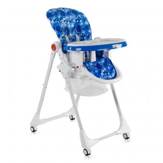 Детский стульчик для кормления JOY К-22810 (1) &quot;Космос&quot; цвет бело-синий, мягкий PVC, в коробке