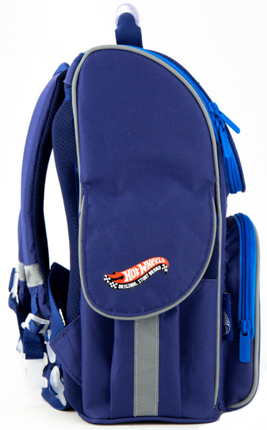 Рюкзак школьный каркасный Kite Education Hot Wheels-2 для мальчиков 950 г 35х25х13 см 11.5 л Темно-синий (HW20-501S-2) Фото