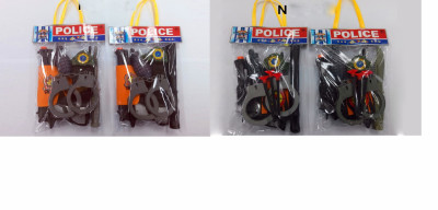 Полицейский набор 25-17/8 (192шт/2) 4 вида, пистолет, наручники, компас, нож, дубинка, в пакете