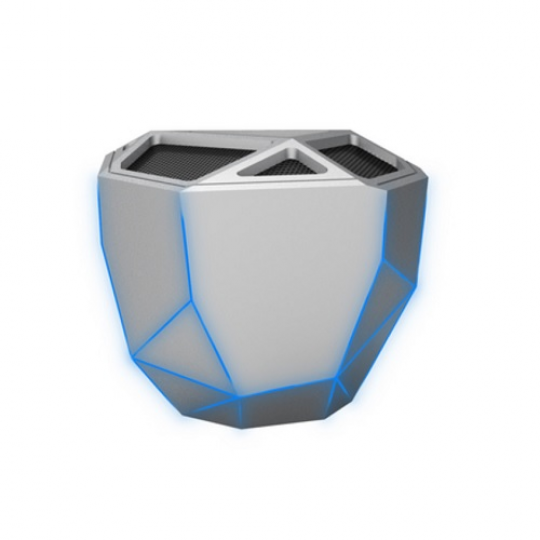 Акуст. система XOOPAR-GEO SPEAKER (серебр.,син. LED,с Bluetooth, USB-кабелем) Фото