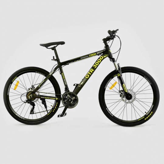 Велосипед Спортивный CORSO 26&quot;дюймов JYT 003 - 3280 GREEN-YELLOW GTR-3000 (1) Алюминий, 21 скорость Фото