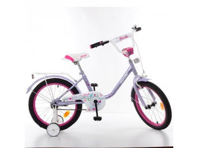 Велосипед детский PROF1 18д. Y1883 (1шт) Flower, фиолетовый,звонок,доп.колеса