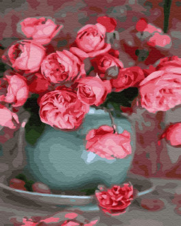 Картина по номерам 40*50 Чайные розы