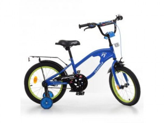 Велосипед детский PROF1 16д. Y16182 (1шт) TRAVELER,синий,звонок,доп.колеса Фото