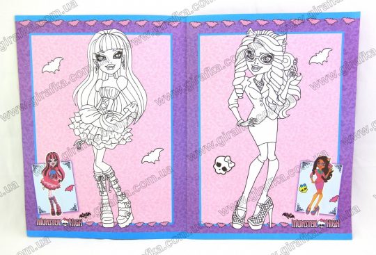 Раскраска А4 с 126 наклейками и маской Monster High Фото