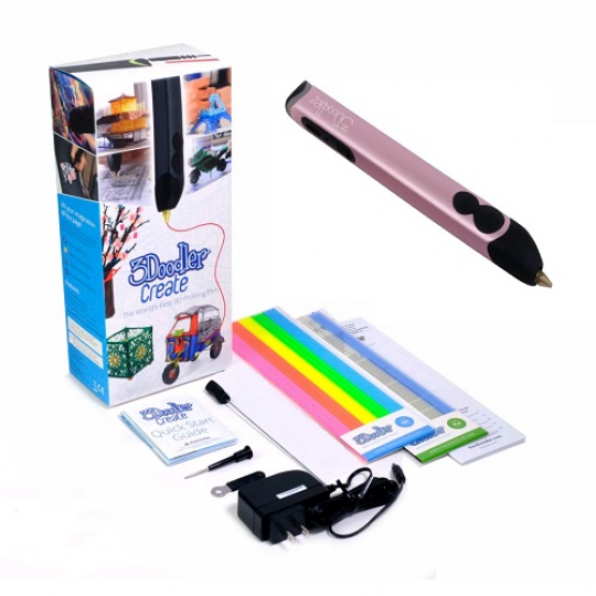 3D-ручка 3Doodler  Create для проф. исп. - РОЗОВЫЙ МЕТАЛЛИК (50 стержней из ABS-пластика, аксесс.) Фото