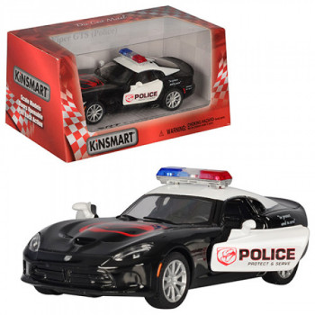 Машина металл &quot;KINSMART&quot; полиция KT5363WP &quot;SRT Viper GTS (Police)&quot; в коробке 16*8*7,5 см.