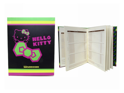 Дневник школьный, УФ-лак Hello Kitty-1