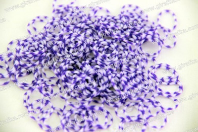 Резиночки для плетения бело-фиолетовые