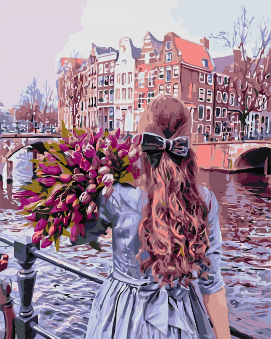 Картина по номерам &quot;Прогулка Амстердамом&quot; 40*50см Фото