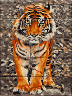 Картина по номерам на дереве &quot;Уссурийский тигр&quot; в кор. 30*40см, ТМ ArtStory