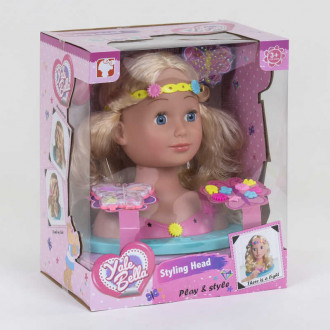 Кукла-голова YL 888 A-1 (8) Манекен для причесок и макияжа, световой эффект, с аксессуарами, в коробке