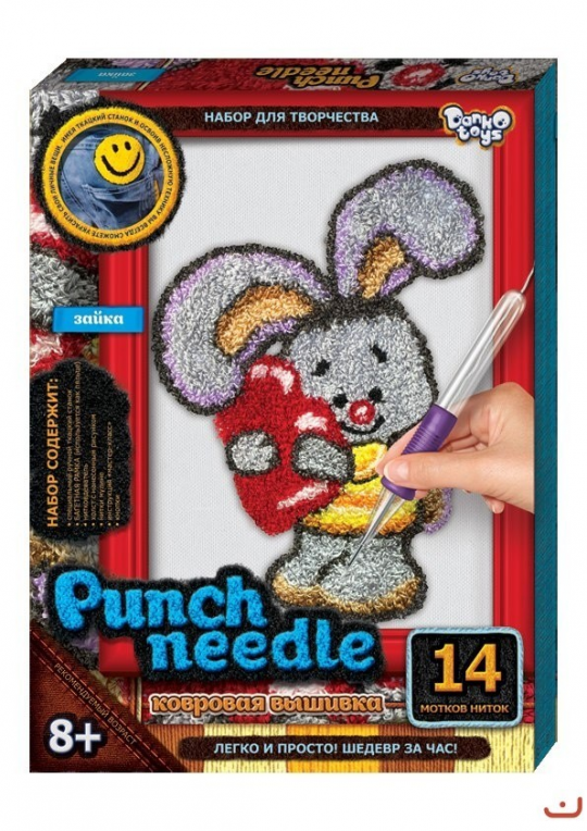 Ковровая вышивка Punch Needle Зайка Фото