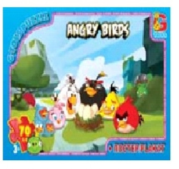Пазлы серии &quot;Angry Birds&quot; 70 эл. (полотно 210*300мм) в кор. 19х13х3см GToy
