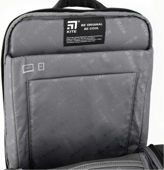 Рюкзак для города Kite City унисекс 485 г 40 x 30.5 x 7.5 см 14 л Темно-серый (K20-2514M-1) Фото