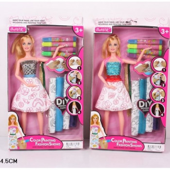Кукла типа Барби 901 - 2 вида, Сделай сам, с набором одежды