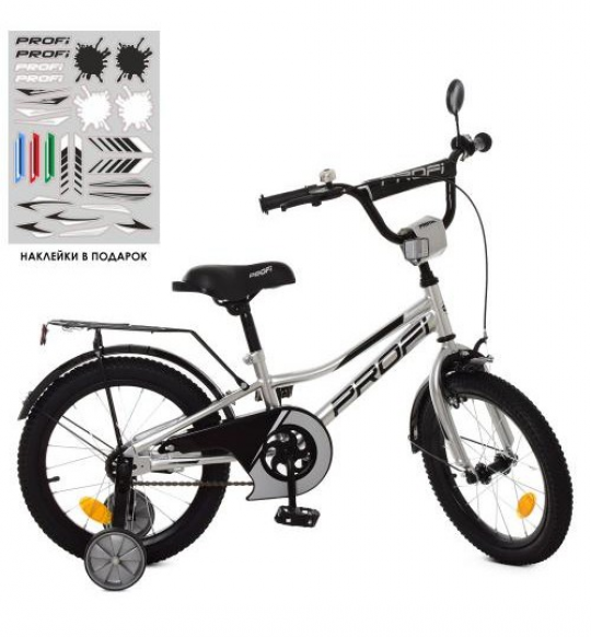 Велосипед детский PROF1 18д. Y18222 (1шт) Prime, металлик,звонок,доп.колеса Фото