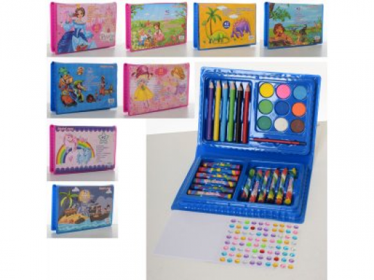 Набор для творчества MK 3133-2 (72шт) карандаши, акв.краски, мел, 42предм,8вид,в пенале, 17,5-12-3см Фото