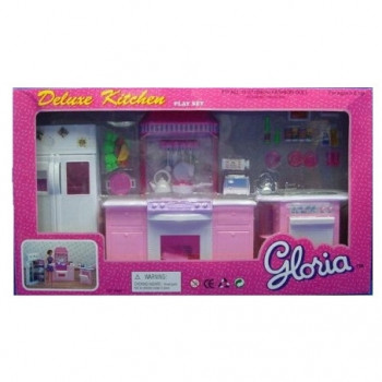 Кухня для куклы &quot;Gloria &quot; 9986GB холодильник, газ.плита, мойка