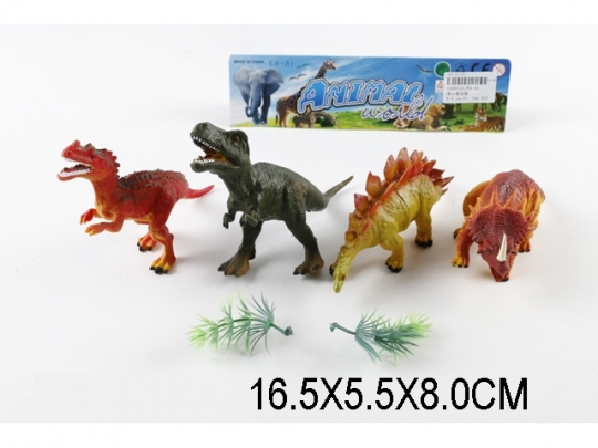 Динозавры, набор 4 шт, в п/э 16х5х8 /144/ Фото
